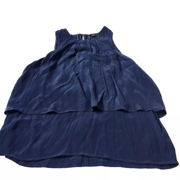 J. Crew Women's Size 12 Layered Sleeveless Blouse Navy - Picture 1 of 6